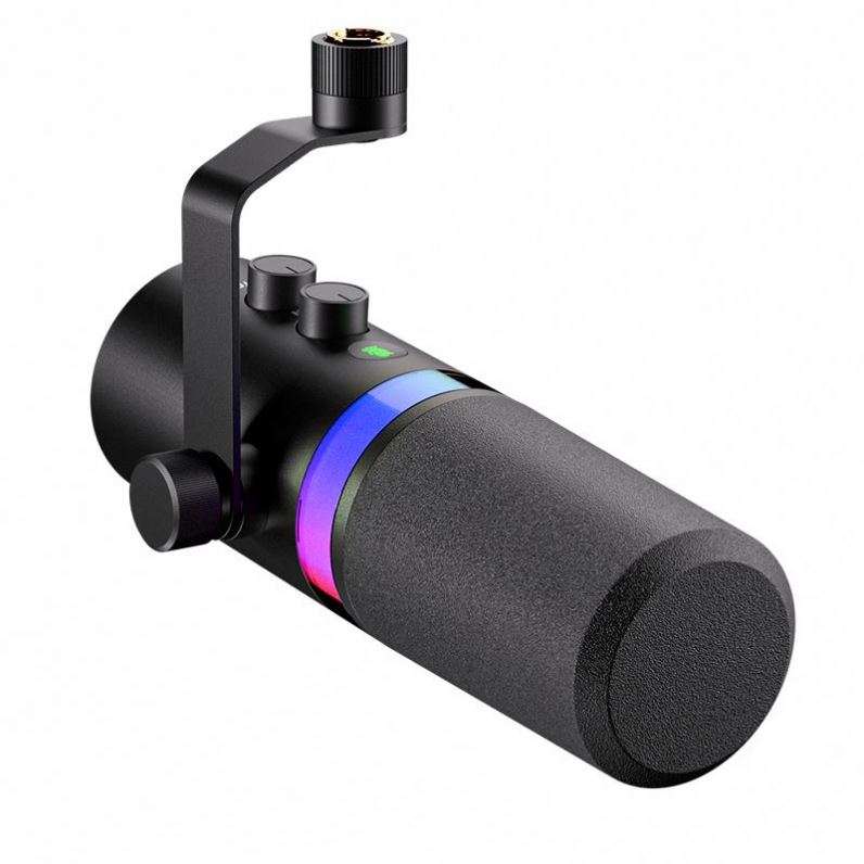 Wireless Podcast Microphone Dual Mic - ميكروفون ديناميكي احترافي ثنائي الغرض USB