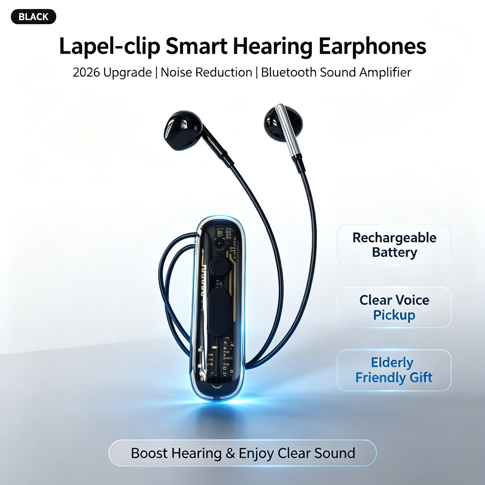 Smart Noise Reduction Lapel Microphone - سماعات أذن بلوتوث قابلة للشحن مع
