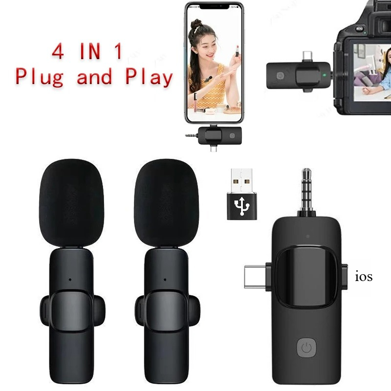 Wireless Mic For Smartphone Video Recording - ميكروفون لافالير لاسلكي للهواتف الذكية من