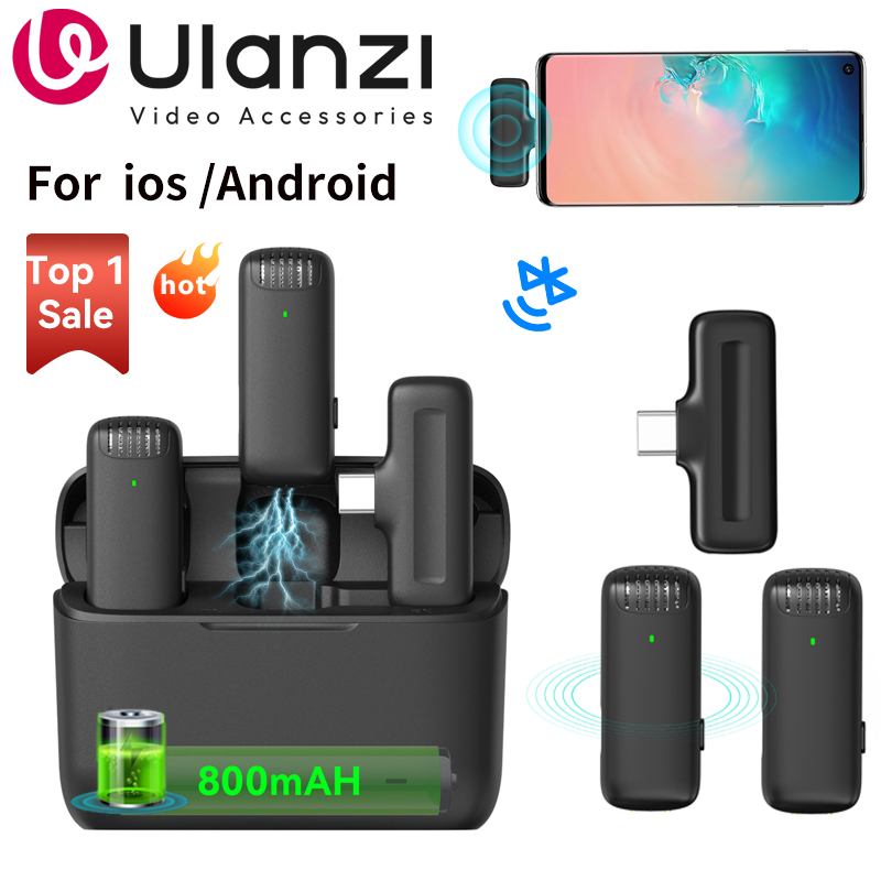 Wireless Mic For Smartphone Video Recording - Ulanzi J12 ميكروفون لاسلكي Lavalier تسجيل