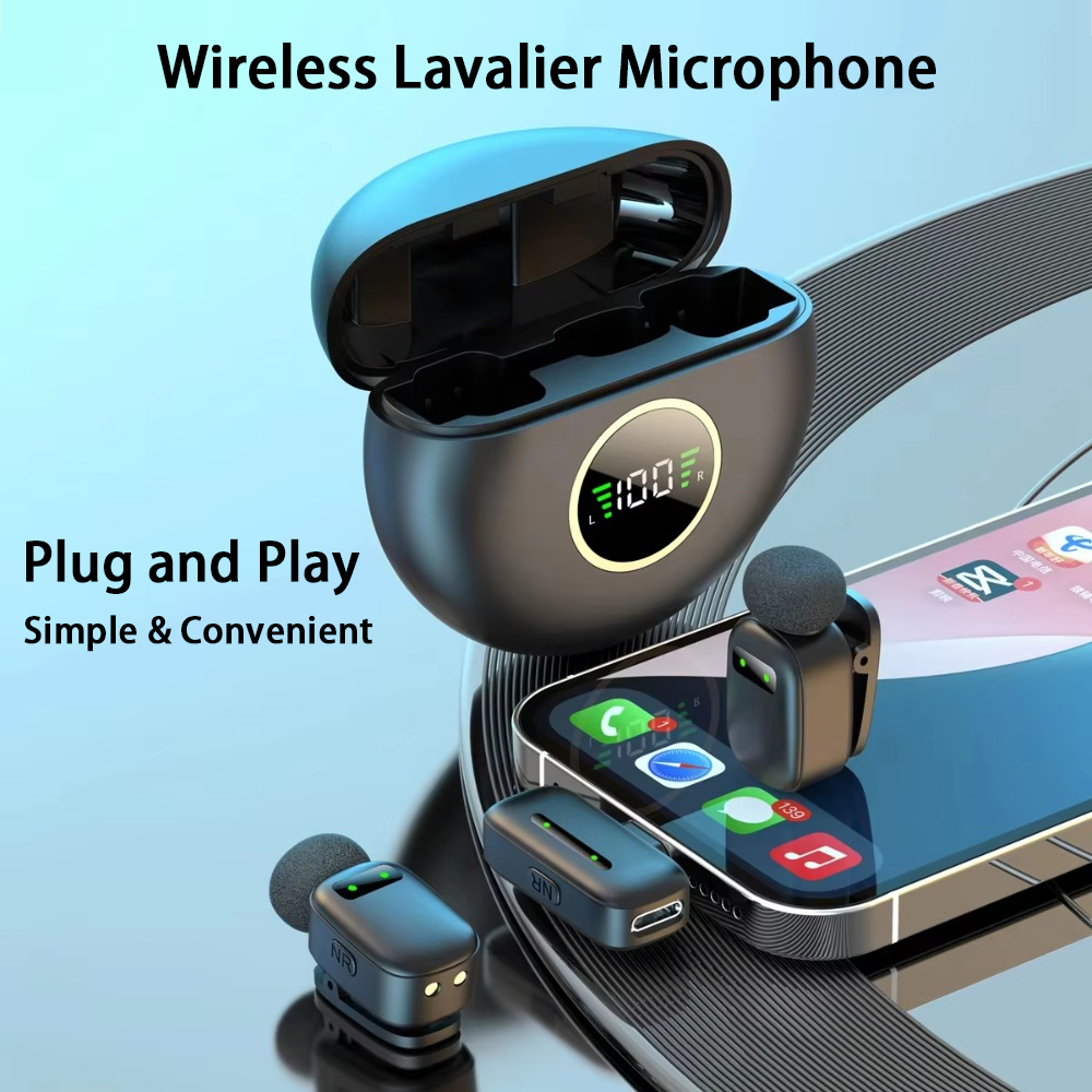 Smart Noise Reduction Lapel Microphone - ميكروفون لافالييه لاسلكي من النوع C،