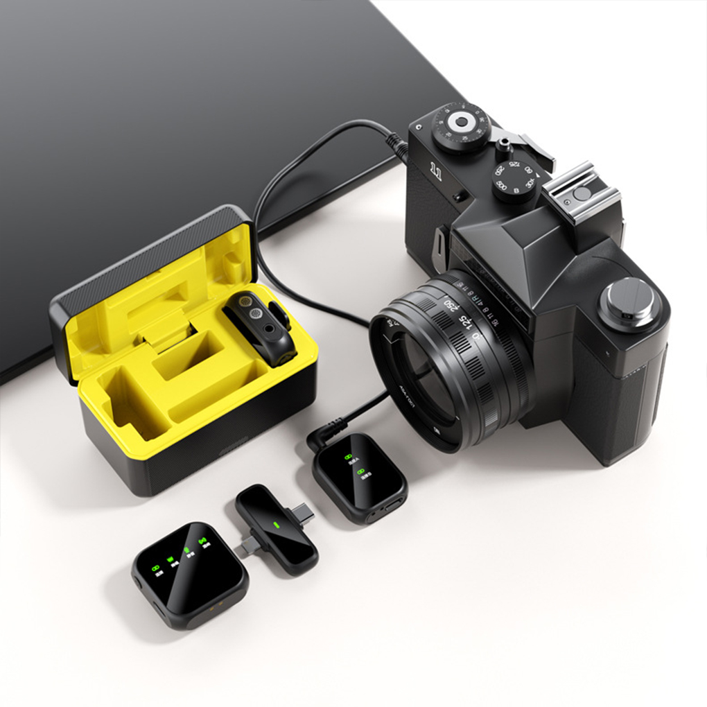 Wireless Mic For Smartphone Video Recording - ميكروفون لافالير لاسلكي محمول للهواتف الذكية/الكمبيوتر/الكمبيوتر