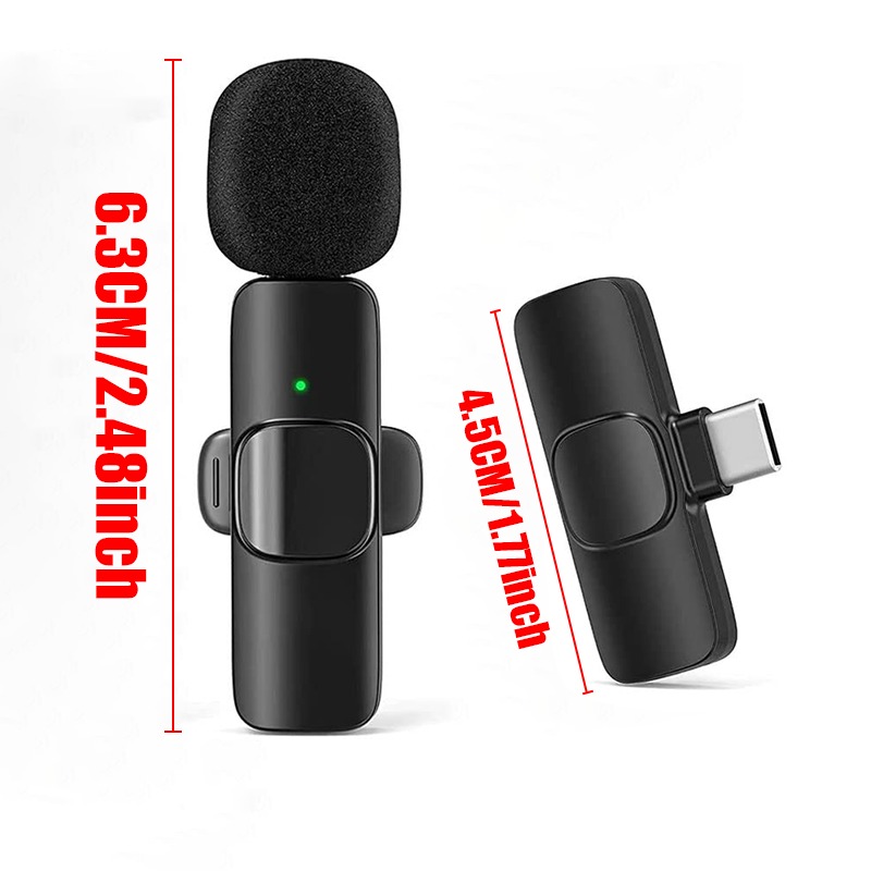 Wireless Mic For Smartphone Video Recording - ميكروفون لافالير لاسلكي للهواتف الذكية ذات