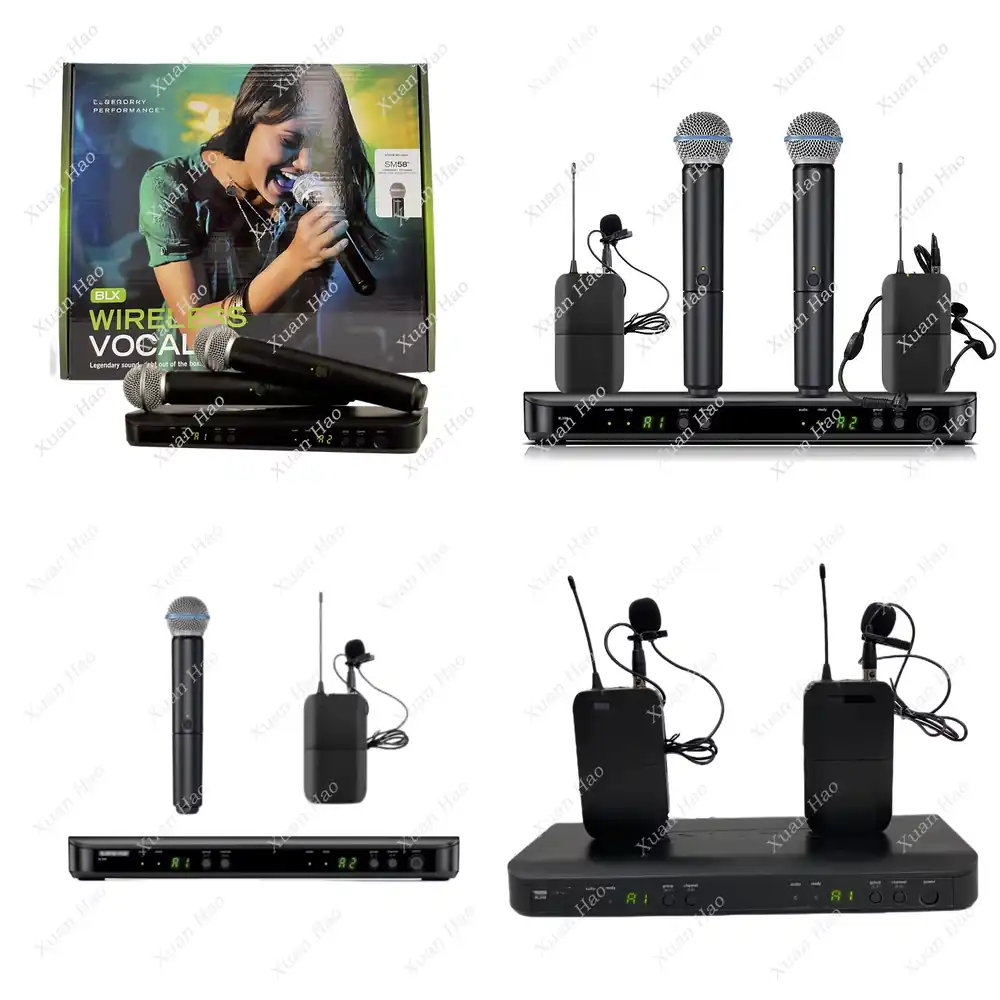 Wireless Podcast Microphone Dual Mic - نظام لاسلكي مزدوج للميكروفونات BLX288/SIM58a مع