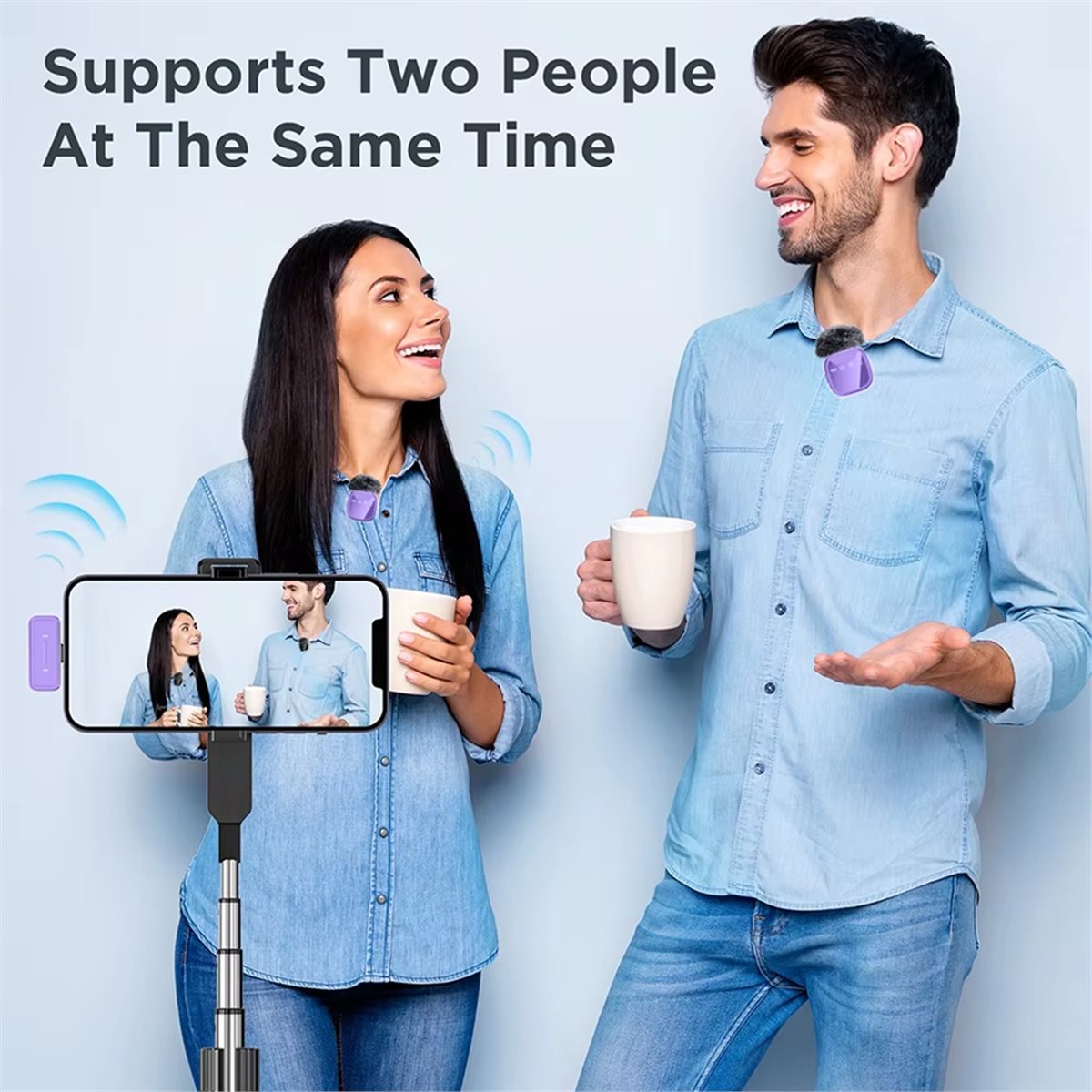 ميكروفون لافالير لاسلكي DT75BG - مراجعة Wireless Mic For Smartphone Video Recording وسعره