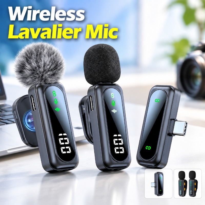 ميكروفون لاسلكي J21 بتصميم خاص - مراجعة Magnetic Lavalier Microphone Clip On وسعره