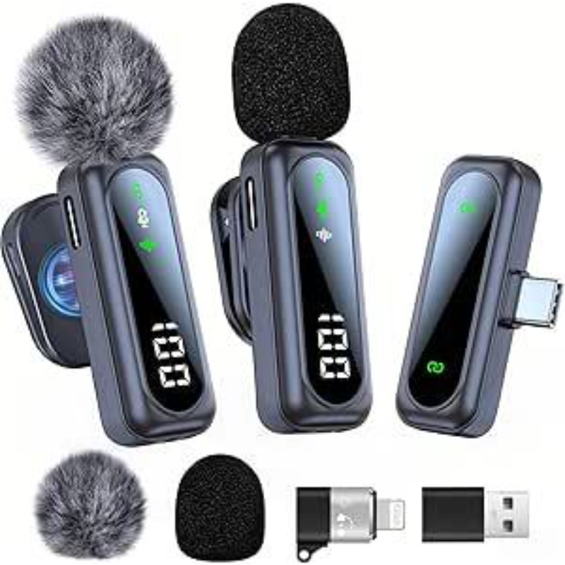 ميكروفون لاسلكي J21 بتصميم خاص - مراجعة Magnetic Lavalier Microphone Clip On وسعره