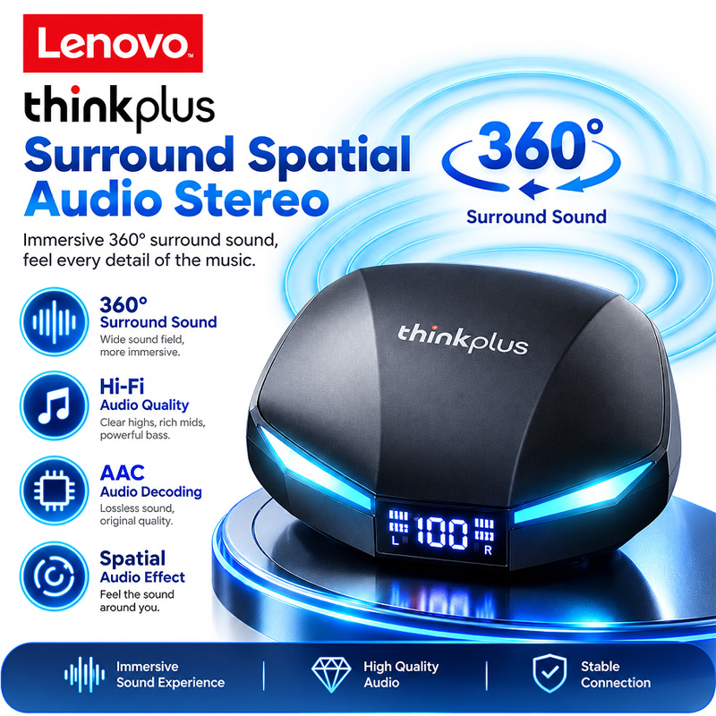 سماعات أذن لاسلكية Lenovo XT53 - مراجعة Charging Case For Wireless Microphones وسعره