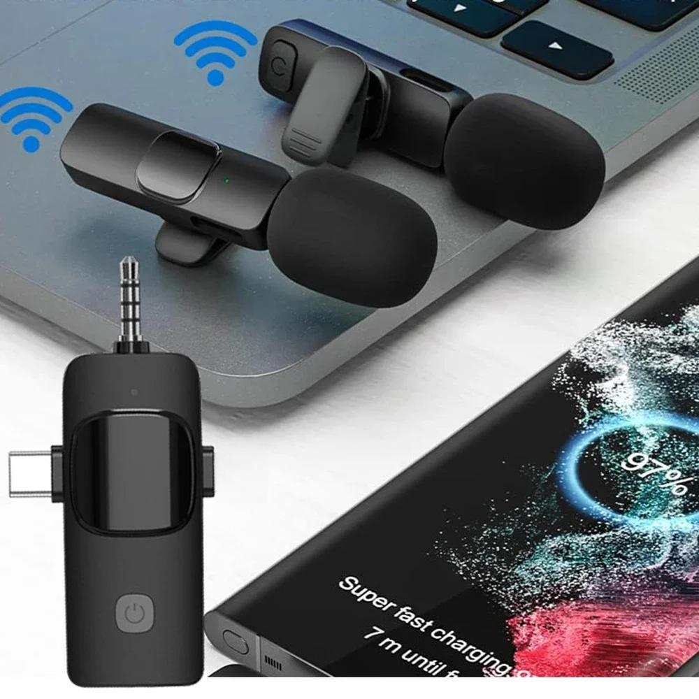 ميكروفون لافالير لاسلكي للهوات - مراجعة Wireless Mic For Smartphone Video Recording وسعره