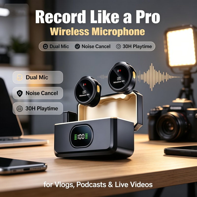 ميكروفون لافالير لاسلكي جديد ل - مراجعة Wireless Lavalier Microphone Type C Lightning وسعره