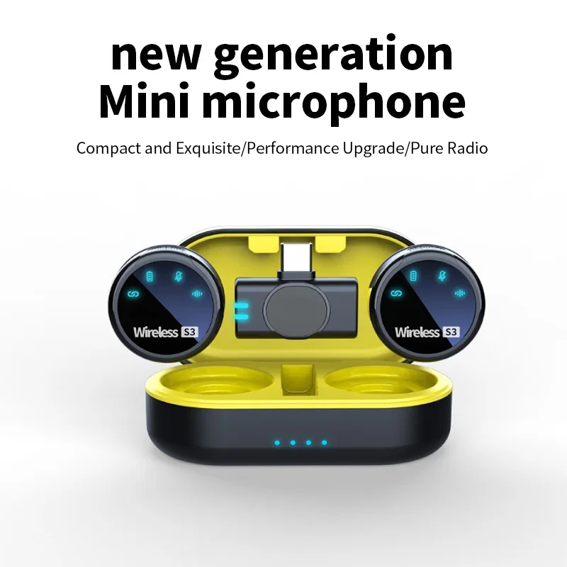 ميكروفون لاسلكي S3 مع علبة شحن - مراجعة Wireless Mic For Smartphone Video Recording وسعره