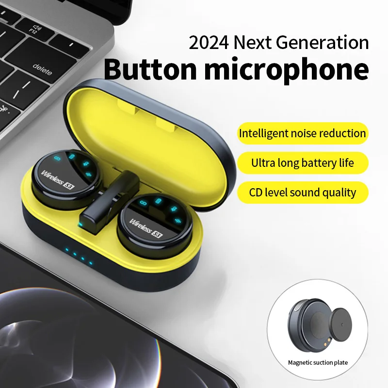 ميكروفون لاسلكي S3 مع علبة شحن - مراجعة Wireless Mic For Smartphone Video Recording وسعره