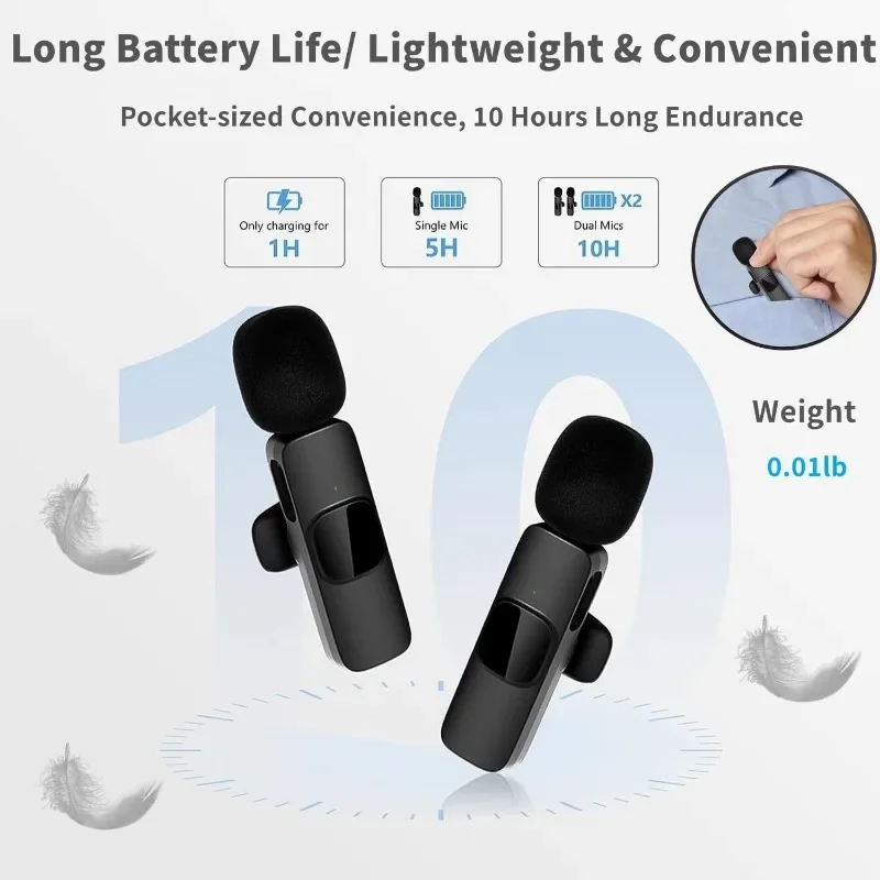ميكروفون لافالير لاسلكي صغير ل - مراجعة Wireless Mic For Smartphone Video Recording وسعره