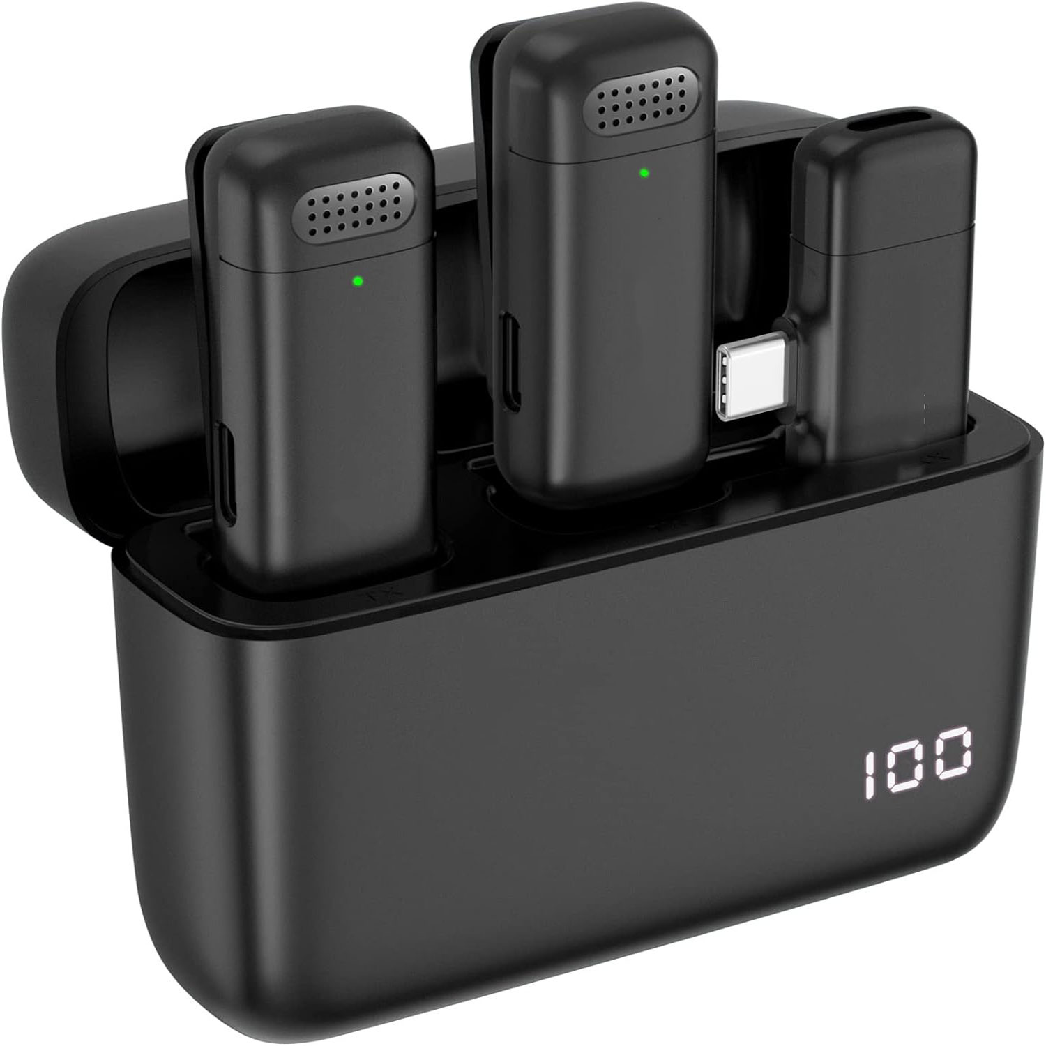 ميكروفون لاسلكي مزدوج مع علبة  - مراجعة Charging Case For Wireless Microphones وسعره