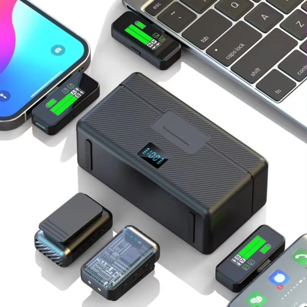 ميكروفون لافالير لاسلكي مع علب - مراجعة Smart Noise Reduction Lapel Microphone وسعره