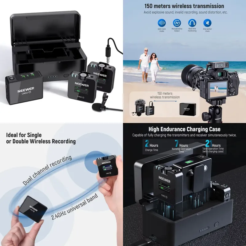 ميكروفون لافالير لاسلكي من نيو - مراجعة Charging Case For Wireless Microphones وسعره
