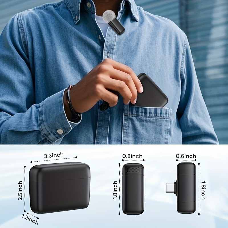 علبة شحن قابلة لإعادة الشحن، ن - مراجعة Smart Noise Reduction Lapel Microphone وسعره
