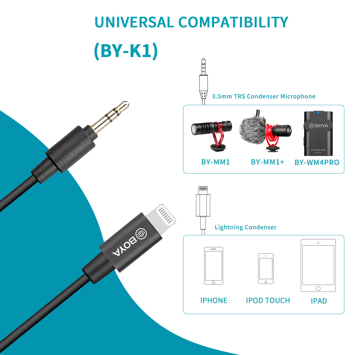 محول ميكروفون BOYA BY-K1-K9 3. - مراجعة 3.5Mm Trs To Trrs Adapter Audio Cable وسعره