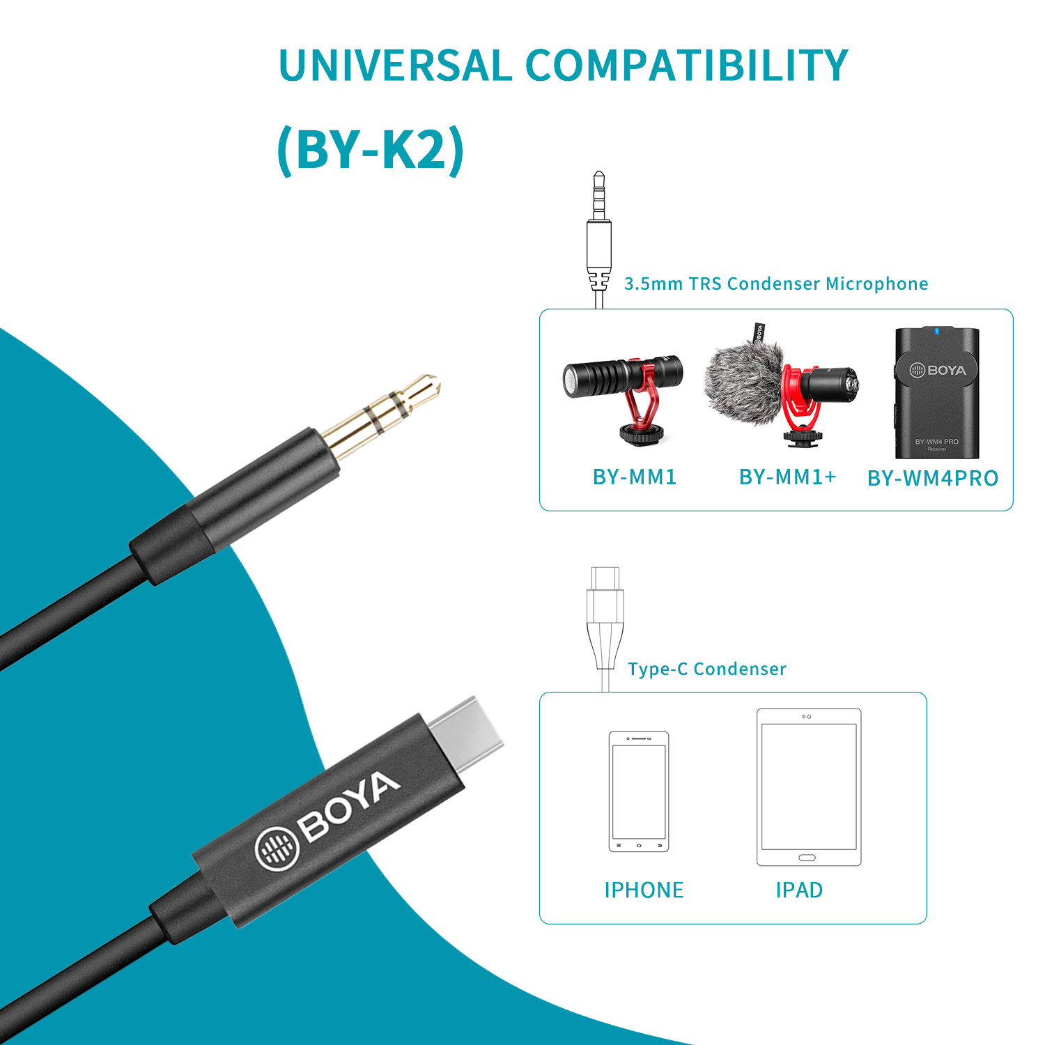 محول ميكروفون BOYA BY-K1-K9 3. - مراجعة 3.5Mm Trs To Trrs Adapter Audio Cable وسعره