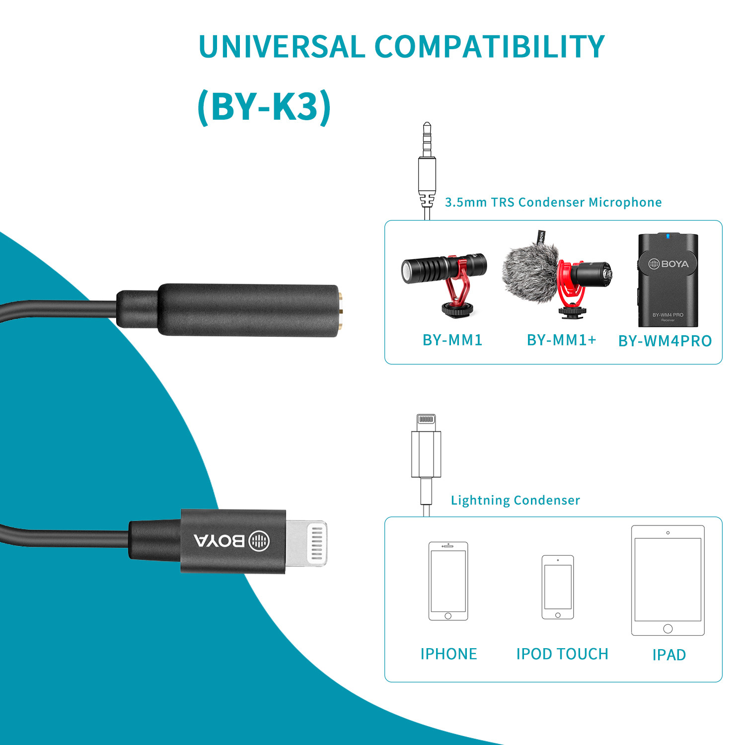 محول ميكروفون BOYA BY-K1-K9 3. - مراجعة 3.5Mm Trs To Trrs Adapter Audio Cable وسعره