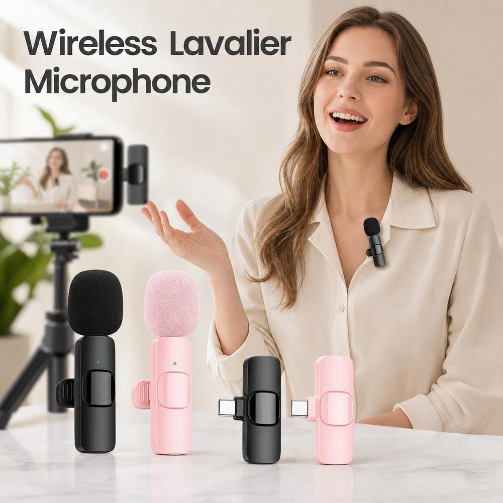 ميكروفون لافالييه لاسلكي مزدوج - مراجعة Wireless Lavalier Microphone Type C Lightning وسعره