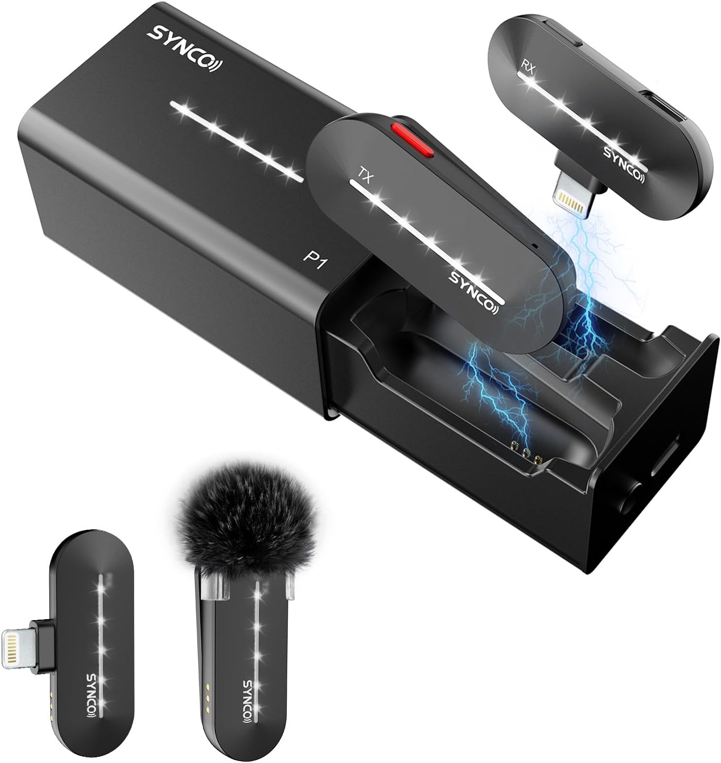 ميكروفون لافالير لاسلكي SYNCO  - مراجعة Charging Case For Wireless Microphones وسعره