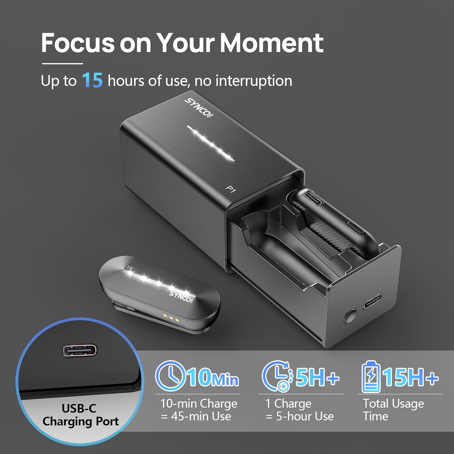 ميكروفون لافالير لاسلكي SYNCO  - مراجعة Charging Case For Wireless Microphones وسعره