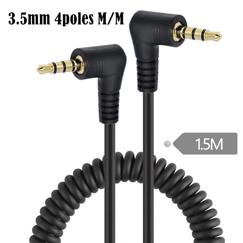 كابل حلزوني مرن بزاوية 90 درجة - مراجعة 3.5Mm Trs To Trrs Adapter Audio Cable وسعره