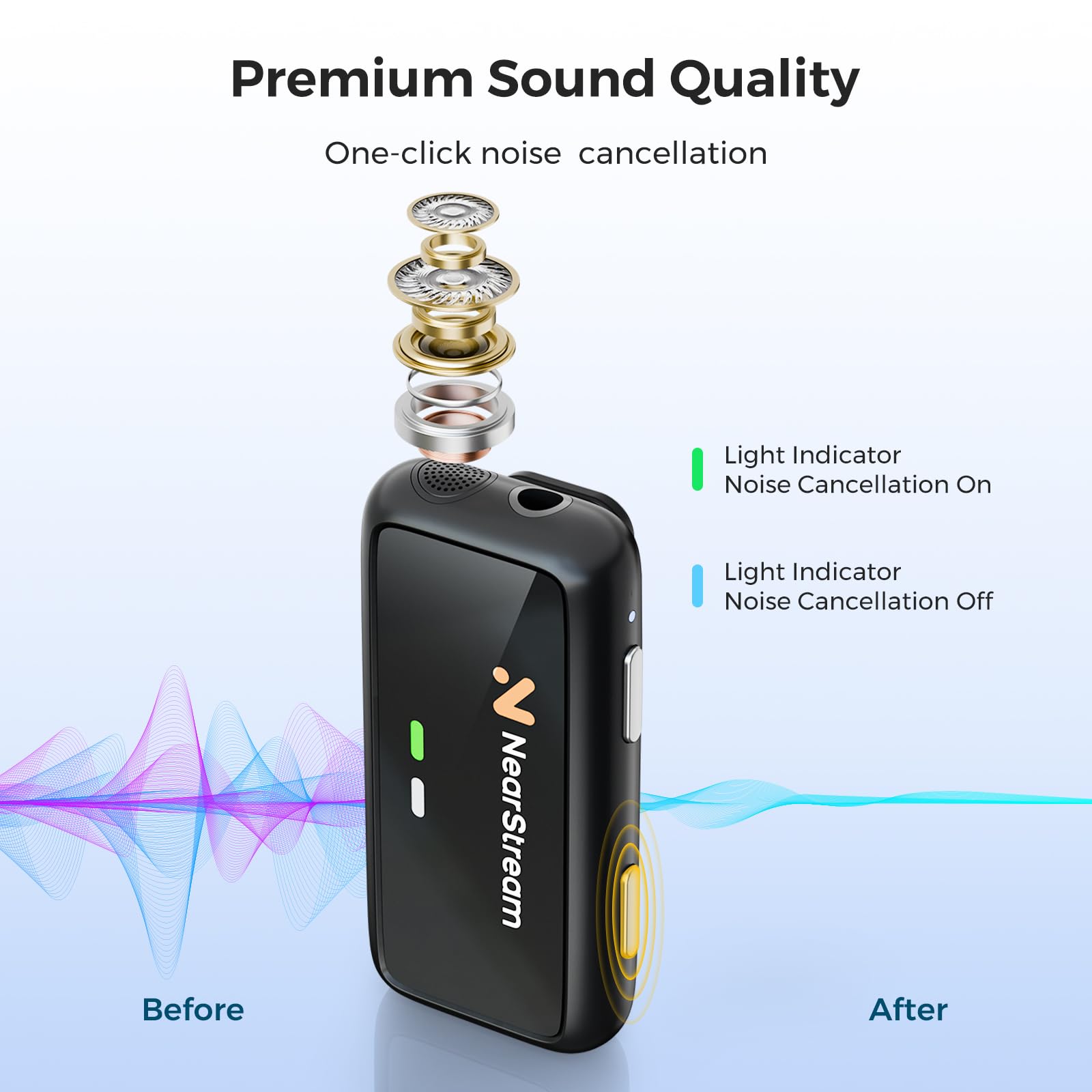 ميكروفون لافالير لاسلكي NearSt - مراجعة Wireless Podcast Microphone Dual Mic وسعره