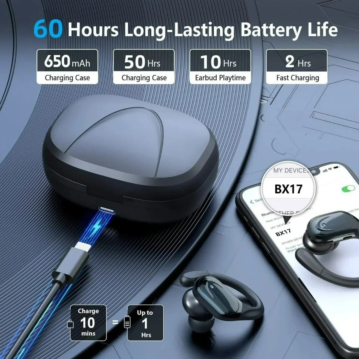 سماعات أذن لاسلكية رياضية QCY  - مراجعة Charging Case For Wireless Microphones وسعره