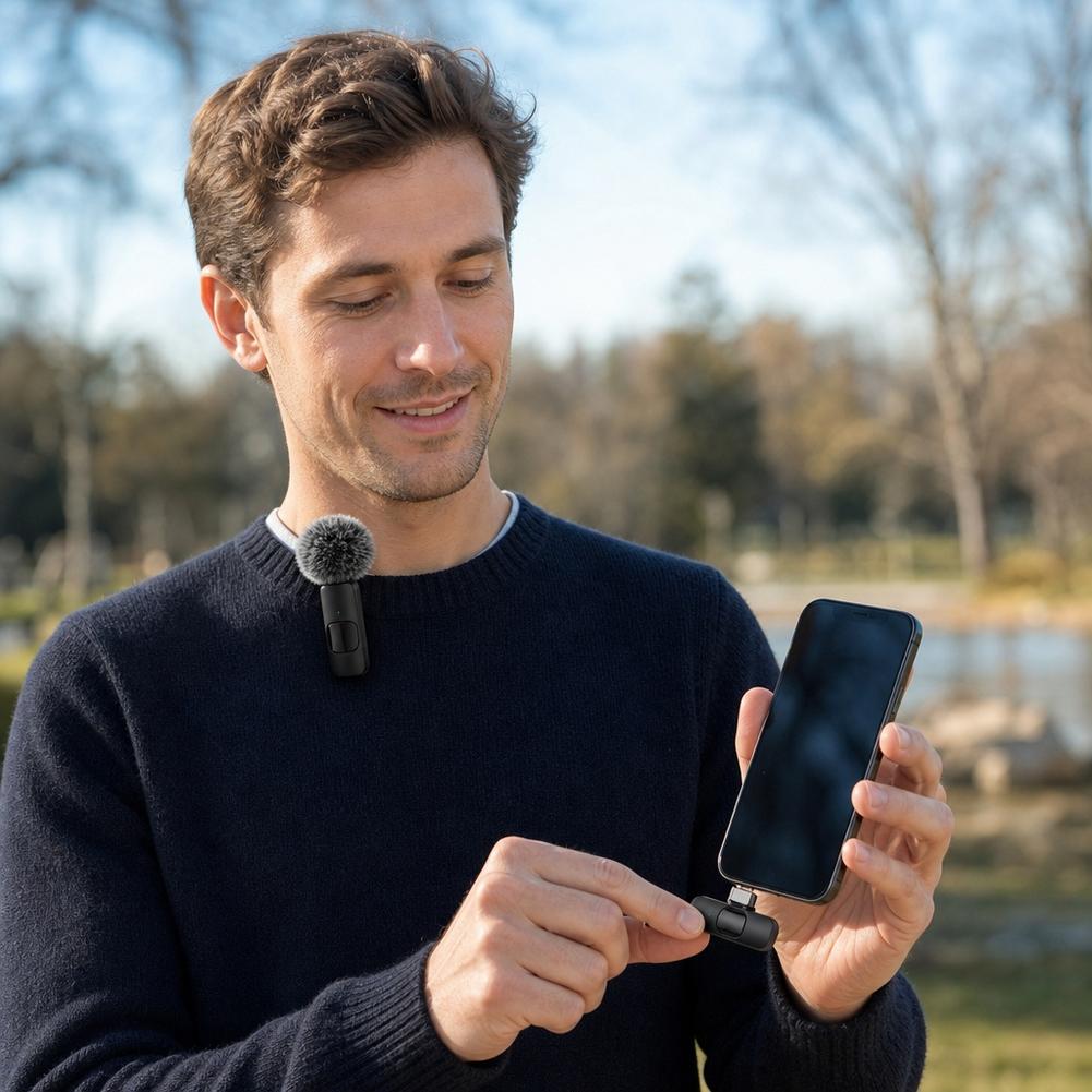 ميكروفون لافالير لاسلكي لتسجيل - مراجعة Wireless Mic For Smartphone Video Recording وسعره