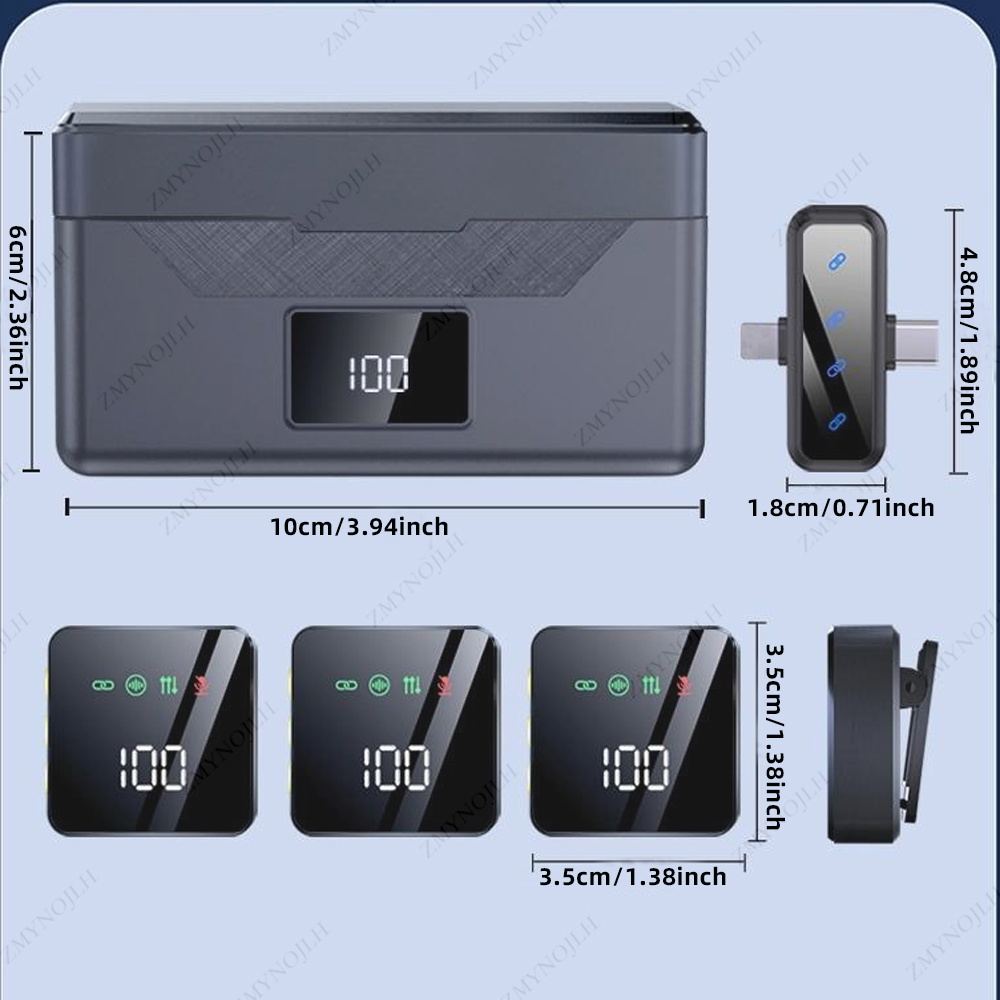 ميكروفون لافالير لاسلكي بلون أ - مراجعة Charging Case For Wireless Microphones وسعره