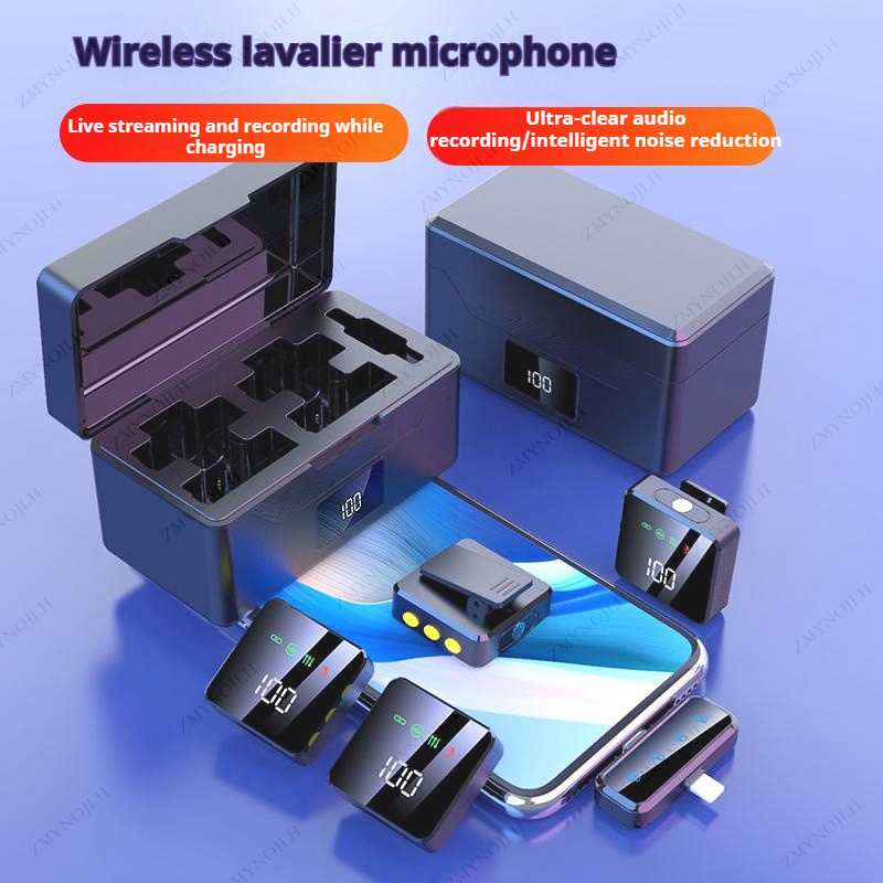 ميكروفون لافالير لاسلكي بلون أ - مراجعة Charging Case For Wireless Microphones وسعره