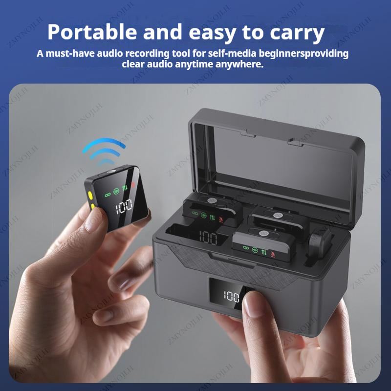 ميكروفون لافالير لاسلكي بلون أ - مراجعة Charging Case For Wireless Microphones وسعره
