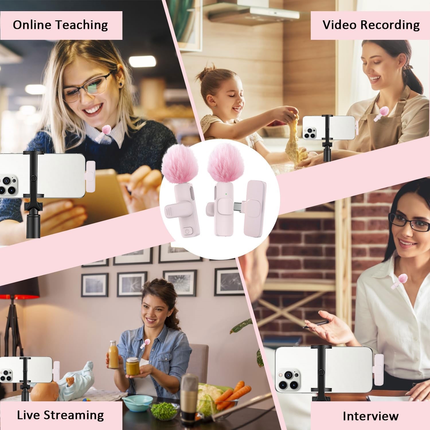 ميكروفون لاسلكي جديد وردي اللو - مراجعة Wireless Mic For Smartphone Video Recording وسعره