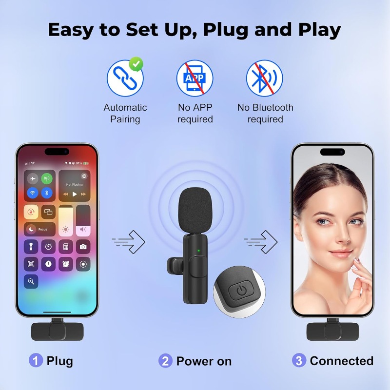 ميكروفون لافالير لاسلكي صغير ل - مراجعة Wireless Mic For Smartphone Video Recording وسعره